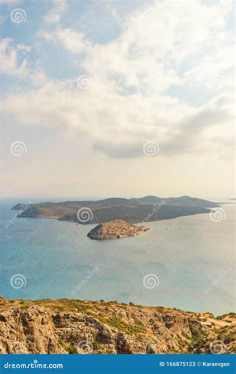 Aerial View Of Spinalonga Island On Crete Greece Stock Image Image