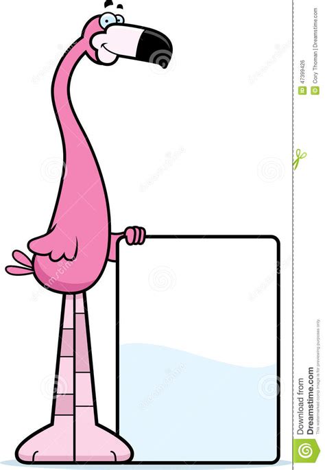 Cartoon Flamingo Sign Stock Vector Illustration Of Wings 47399426