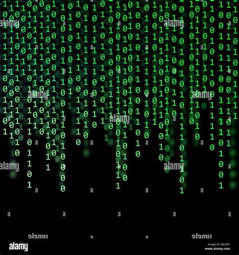 Abstract Green Binary Code On Black Background Stock Photo Alamy