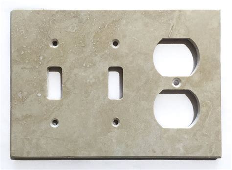 Ivory Travertine Double Toggle Duplex Switch Wall Plate Switch Plate