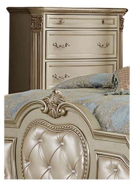 Homelegance Antoinetta Queen Panel Bed In Champagne Wood 1919nc 1 By