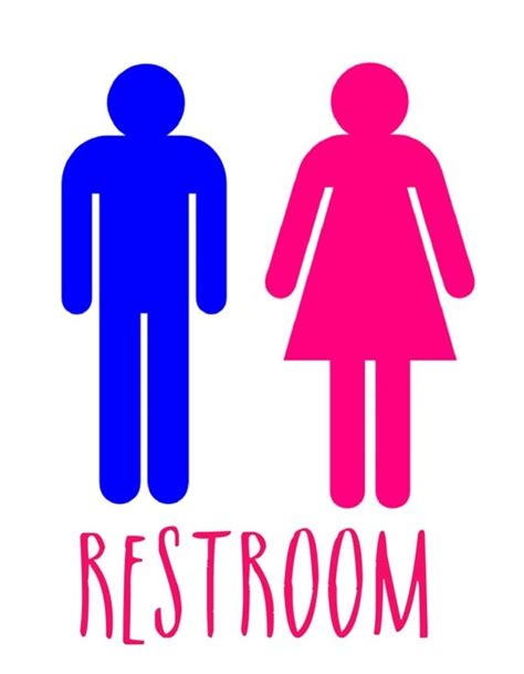 Pink And Blue Restroom Sign With Pink Or Blue By Kikiscustoms
