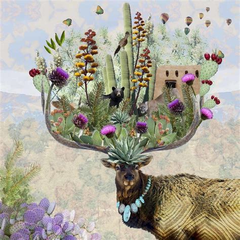 Julia Mclaurin New Mexico Elk Springtime Purple And Green Digital