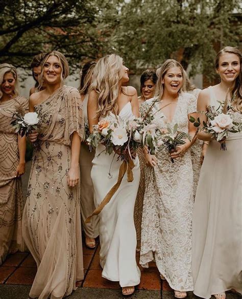 So how is it best to do mismatched? The Magic Of Mismatched Bridesmaid Dresses - Modern Wedding