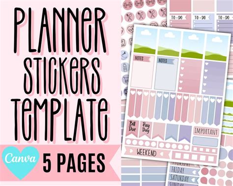 Canva Planner Sticker Template Created In Canva Instant Etsy