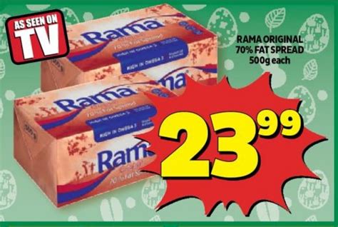 rama original 70 fat spread 500g each offer at usave