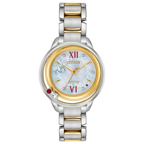 citizen citizen women s eco drive disney snow white diamond and crystal accent two tone watch