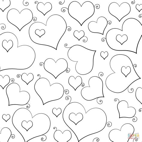 Lots Of Hearts Coloring Page Free Printable Coloring Pages