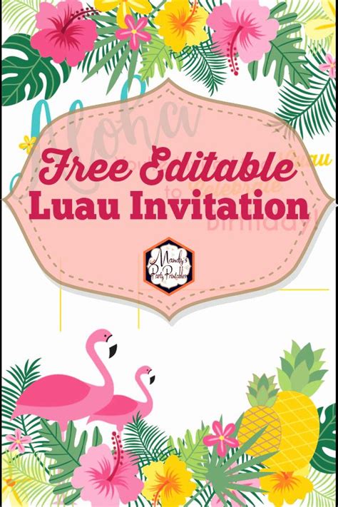 Free Printable Tropical Invitation Template Printable Word Searches