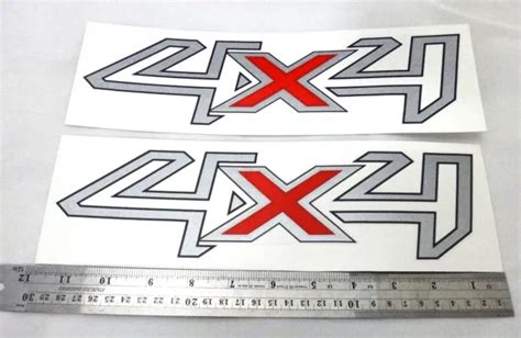 Pair Sticker Silver Logo 4x4 Decal Fits Ford Ranger 2012 2014 T6