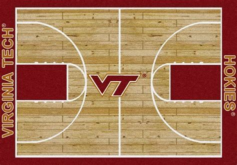 Buy Virginia Tech Hookies Basketball Court Logo Rugs Online