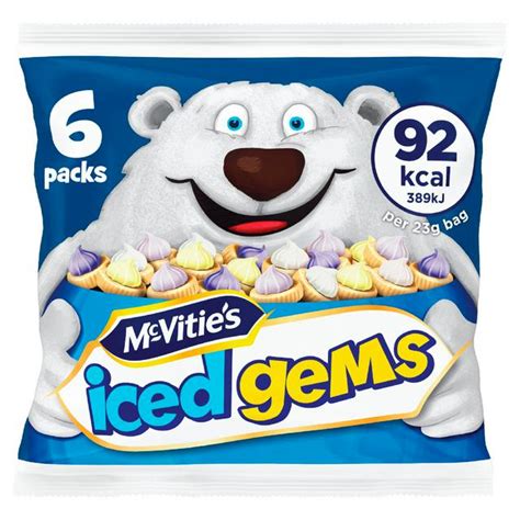 Mcvities Iced Gems X6 Biscuit Packs 150g £125 Compare Prices