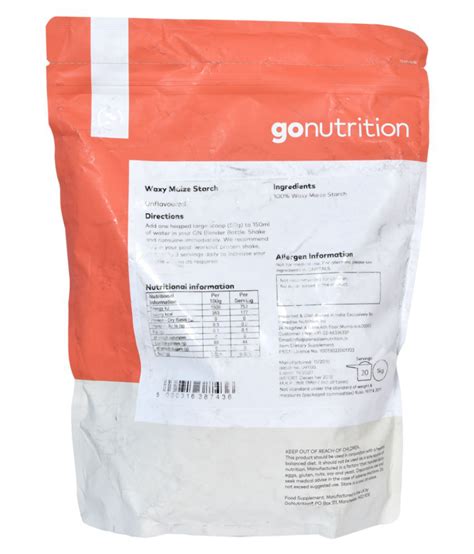 Gonutrition Waxy Maize Starch 1 Kg Buy Gonutrition Waxy Maize Starch 1