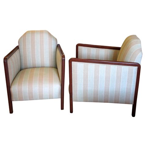 Pair Of French Art Deco Leather Club Chairs At 1stdibs