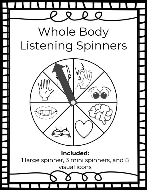 Whole Body Listening Spinners Whole Body Listening First Grade Sight