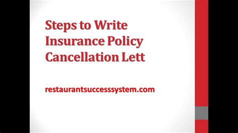 Consumers who find a better deal may be tempted to cancel existing coverage in favor of saving money in the long run. Steps to Write Insurance Policy Cancellation Letter 2016 - YouTube
