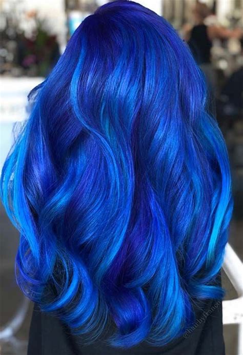 65 Iridescent Blue Hair Color Shades And Blue Hair Dye Tips Avec Images
