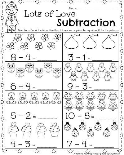 Kindergarten Math And Literacy Worksheets For February With Images