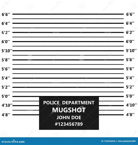 Criminal Mugshot Line. Police Lineup or Mugshot Stock Vector