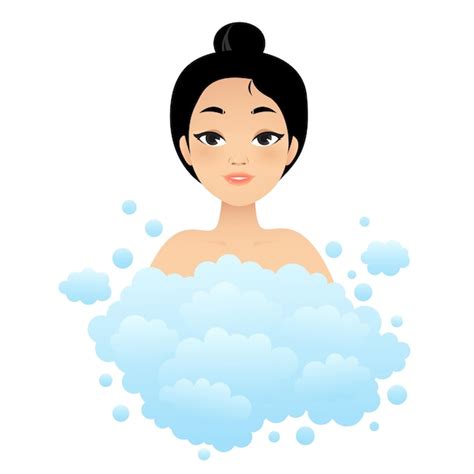 Premium Vector Korean Girl Taking Bath