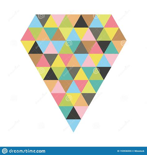 Illustration Of A Diamond Shape Made Of Colorful Triangles Stock