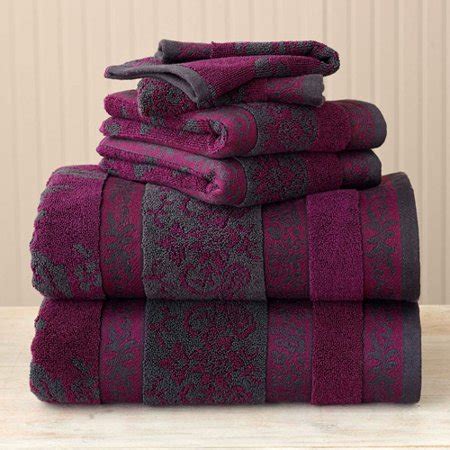 The bath towels measure 30 by 56 and are made with a super soft and absorbent egyptian cotton. Better Homes and Gardens Thick and Plush 6-Piece Jacquard ...