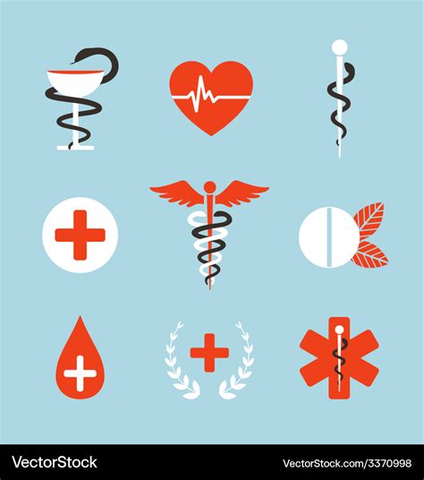 Medical Symbols Emblems And Signs Collection Vector Image