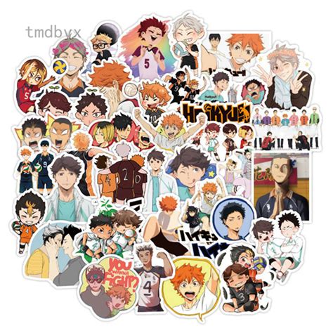 Tmdbyx 100 Pcs Haikyuu Stickers Anime Doodle Stickers Travel Trolley