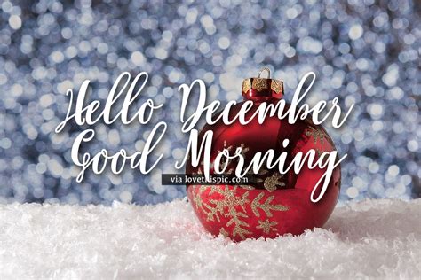 Good morning messages makes special good morning to your loved one and make the day special for them with morning love sms. Decorated Ornament Hello December Good Morning Quote ...