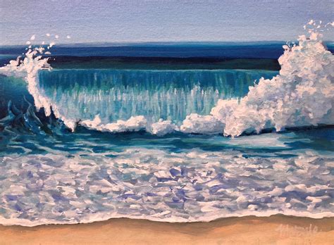 Molokai Wave Original Acrylic Painting 9x12 Tropical Beach Etsy