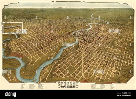 Map Of Spokane 1905 Stock Photo - Alamy