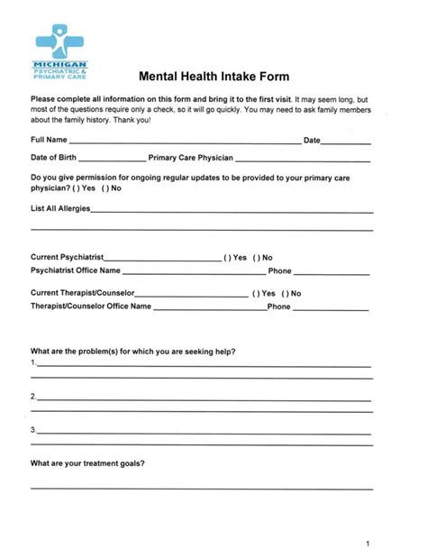 Patient Forms Michigan Psychiatric And Primary Care