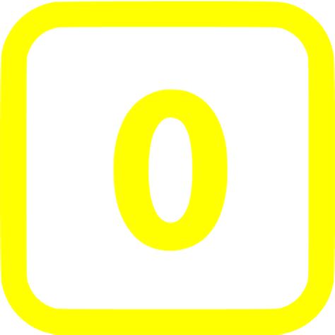 Yellow 0 Icon Free Yellow Numbers Icons