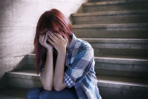 Depressed Girl Stock Image Image Of Girl Reflects Hidden 71878981