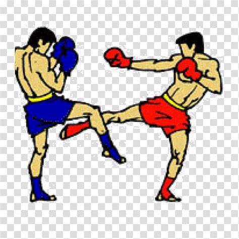 Kick Muay Thai Knee Boxing Clinch Fighting Cartoon Taekwondo