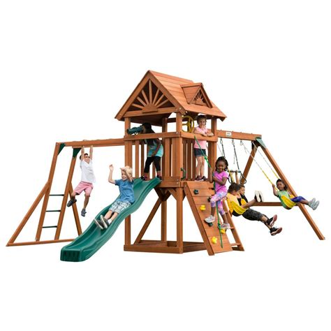 Swing N Slide Playsets Sky Tower Plus Wood Complete Playset With Monkey