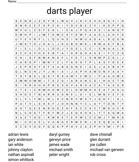 Dart Players Word Search Wordmint