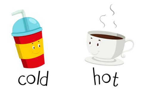 Opposite Words For Cold And Hot English Opposite Graphic Vector