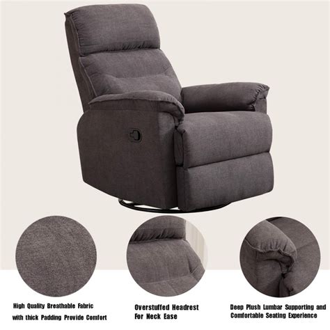 Anj Swivel Rocker Recliner Chair Single Modern Sofa Home Universe