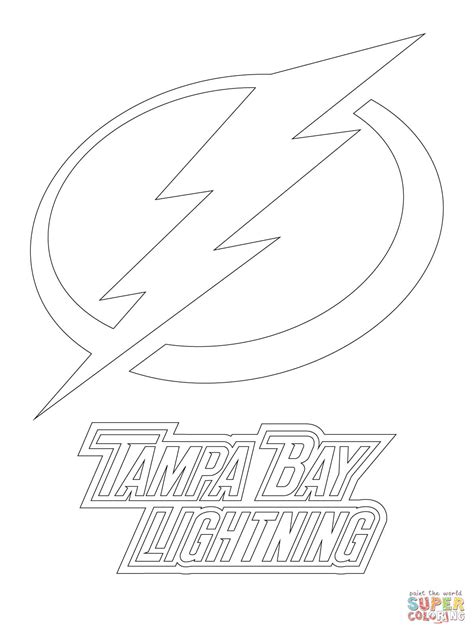 Tampa Bay Lightning Logo Målarbok Gratis Målarbilder Att Skriva Ut