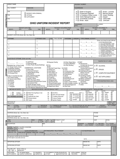 2011 2024 Oh Uniform Incident Report Fill Online Printable Fillable