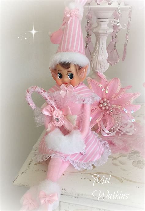 Miss Candy Cane Pink Elf On The Shelf Knee Hugger Vintage Elf Pink