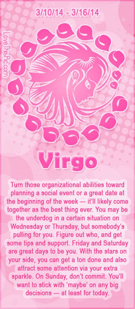 Virgo Weekly Horoscope 31014 31614 Pictures Photos And Images