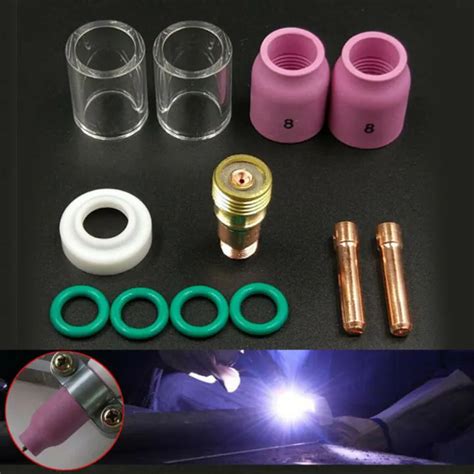 Pcs Set Tig Welding Torch Stubby Gas Lens Heat Glass Cup For Wp