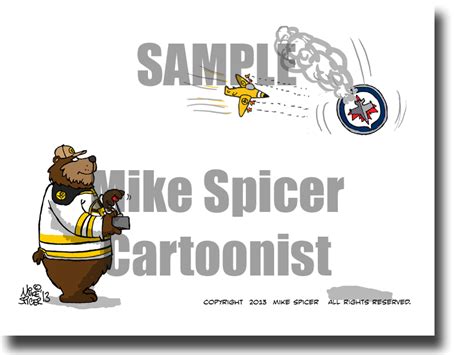Bruins Versus Jets Prints Cartoon Caricature