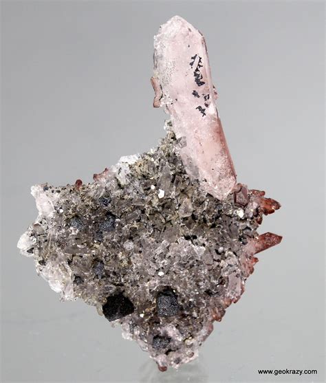 Bornite On Quartz With Calcite Geokrazy Minerals