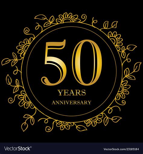 50 Year Anniversary Celebration Card Royalty Free Vector