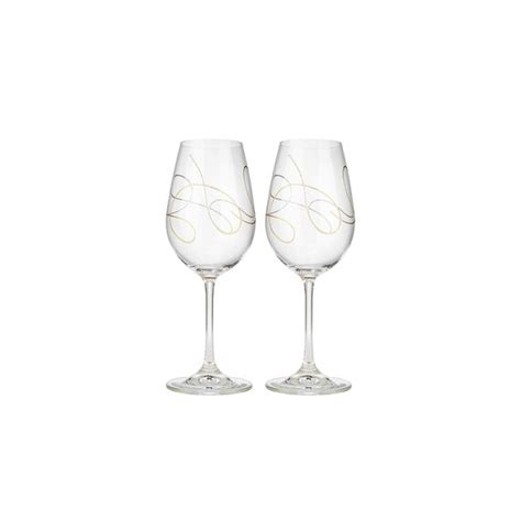 crystalex 12 oz viola gold string bohemian wine glasses set etsy