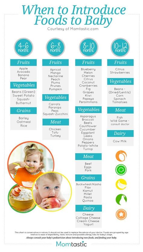 Introducing Solids- A Month by Month Schedule! Great guide for first ...