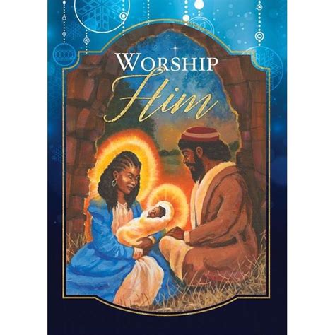 Worship Him Nativity African American Christmas Card Box Set The